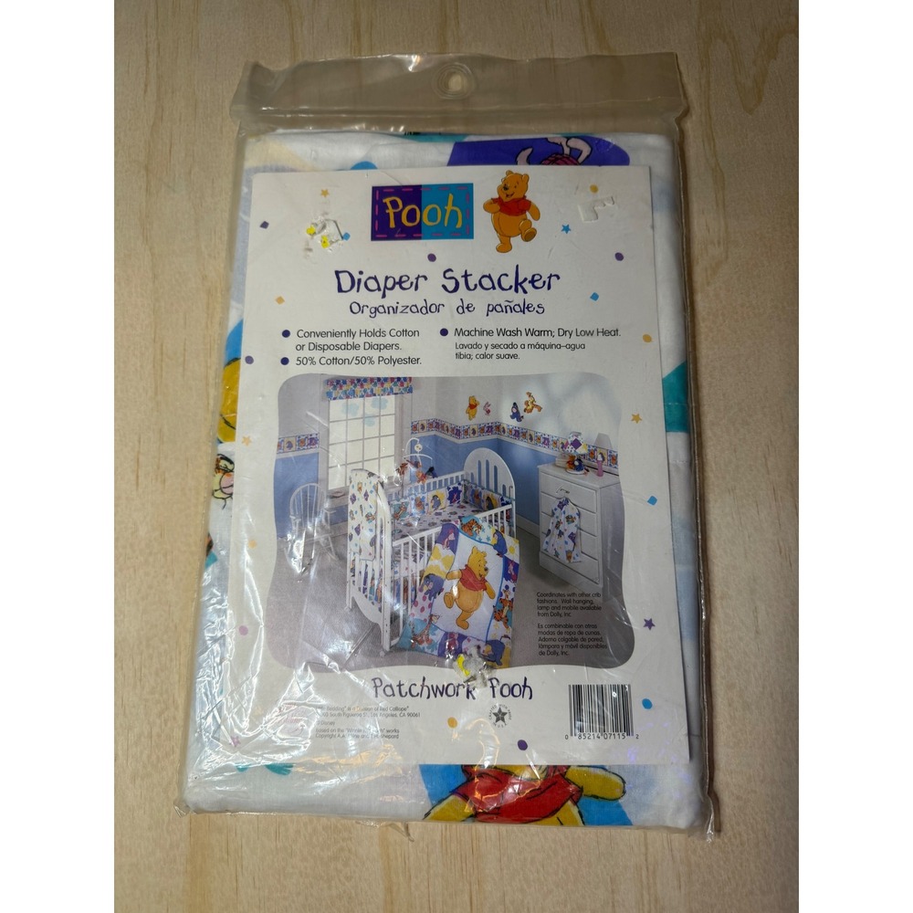 Vintage Disney Winnie the Pooh Patchwork Diaper Stacker Nursery Organizer Sealed